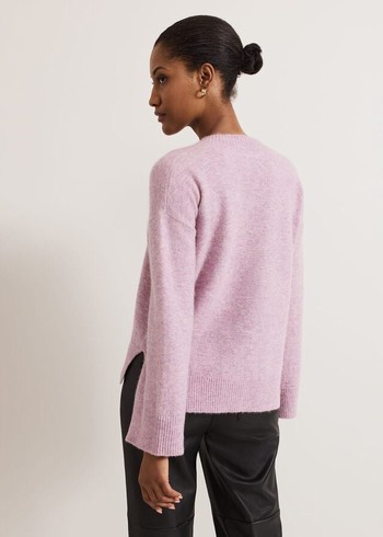 Phase Eight Olivia V Neck Alpaca Knitwear Pink Canada | JAQNTG-679